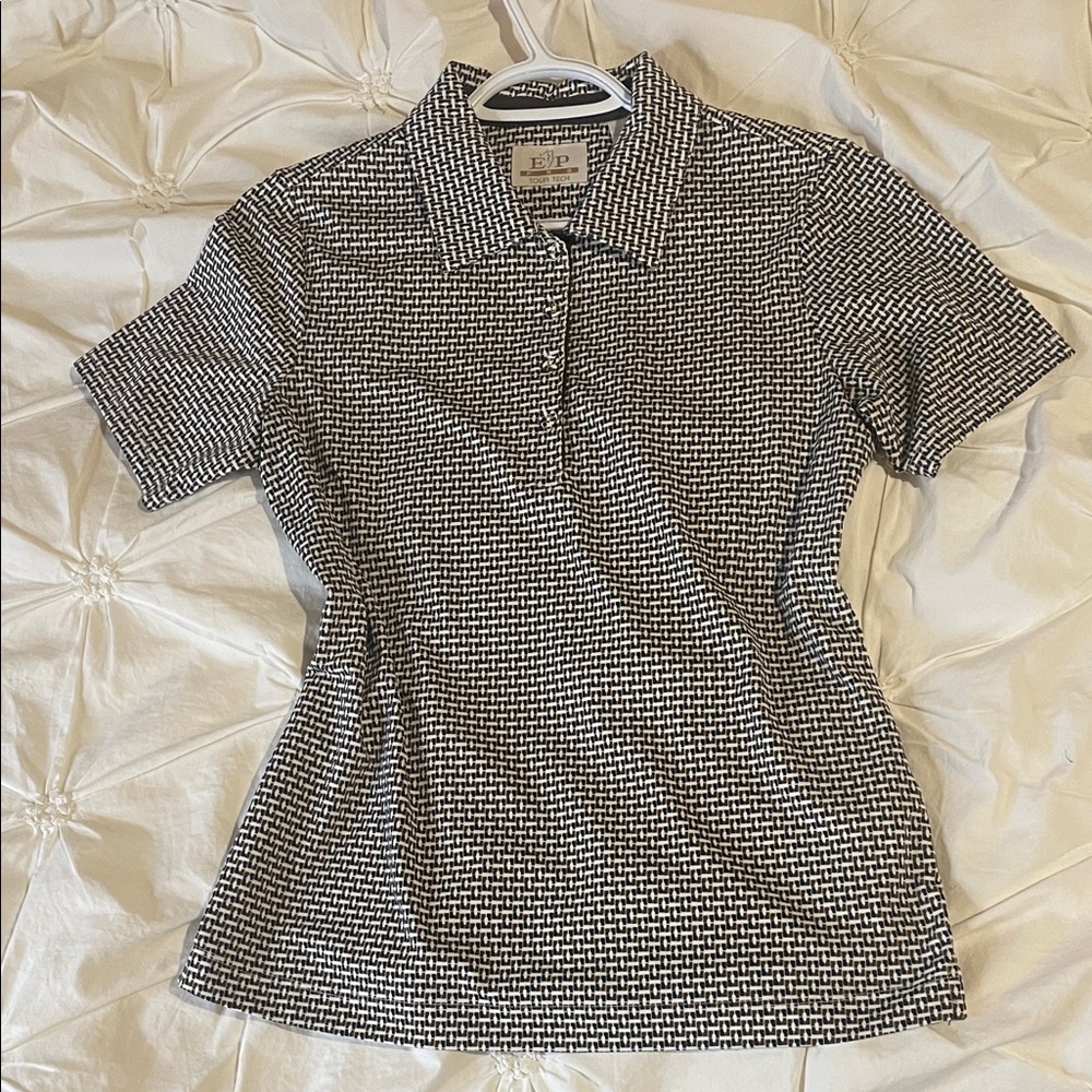 Vintage EP Pro Black, brown and White Button Down golf Shirt 🤎⛳️